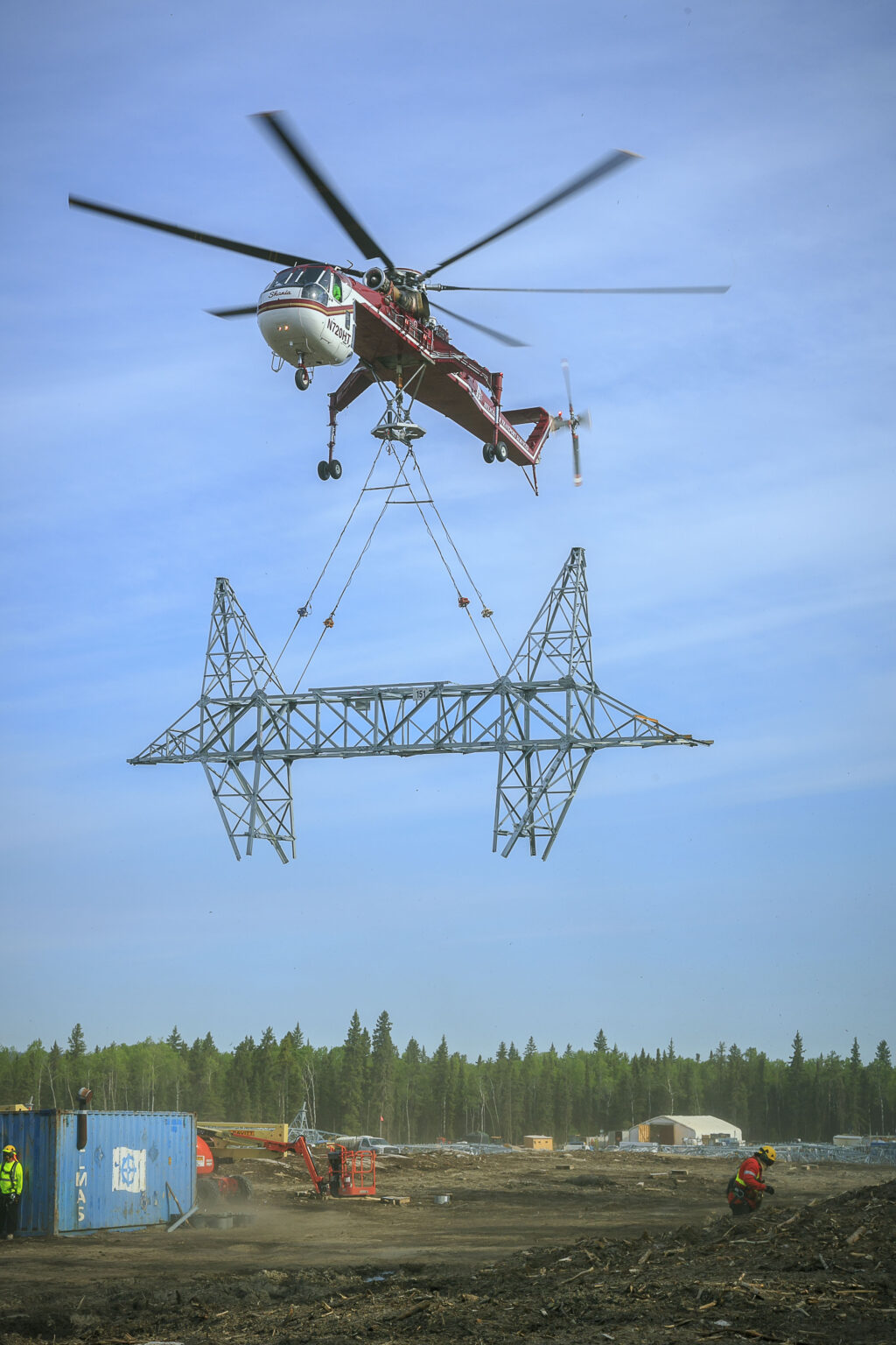 Helicopter Transport Services CH54B Skycrane near Island Falls, N. Sask